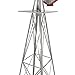 8' Windmill Ornamental Garden Weather Vane Weather Resistant Silver and Red