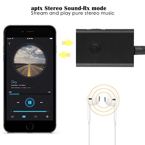 Bluetooth Transmitter / Receiver aptX Low Latency, 2-in-1 Wireless 3.5mm Audio Adapter for TV Home Car Stereo System