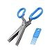 Herb Scissors - with Kitchen Gadgets Retail Package - Multipurpose Kitchen Shears - 5 Extremely Sharp Stainless Steel Blades - Handy Cleaning Comb - Multi Blade - Time-Saving - Chop Herbs