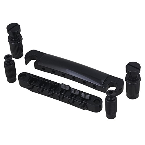 Yibuy Black Tune-o-matic Bridge Tailpiece Set Accessory For Electric Guitar