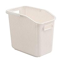 Laundry Basket, FOME Imitation Rattan Storage Basket Plastic Hollowed-Out Laundry Hamper Toys Organizer Bins Laundry Storage Bins with Foldable Handle