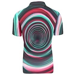 HUGS IDEA Abstract Geometry Mens Golf Shirt Fashion