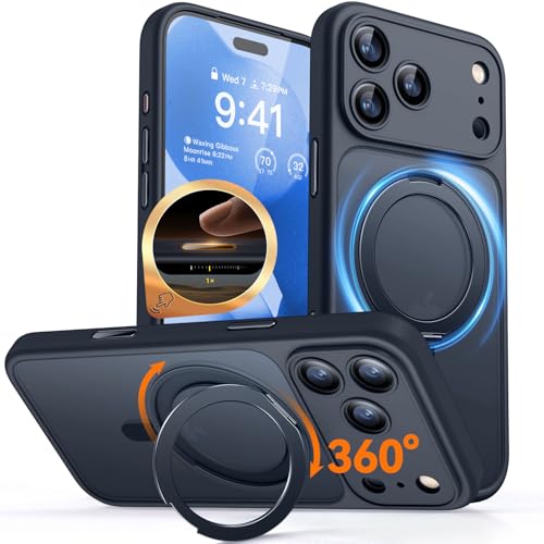 CANSHN 360° Ständer für iPhone 17 Pro Hülle, Matt Schwarz