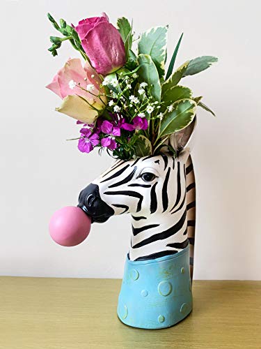Face-Vase--Zebra-Vase-This-Fabulous-Flower-vase-Makes-an-Ideal-Elegant-Ceramic-Vase-for-Any-Home-or-Office-Decor-The-Perfect-Head-Planter-for-a-Touch-of-Animal-Magic-Zebra