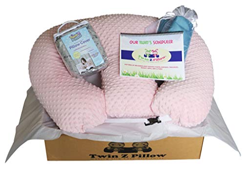 Twin Silver Gift Set - 1 Twin Z Pillow + 1 Pink Cover + 1 Grey Cover + Travel bag + Twin Scheduler