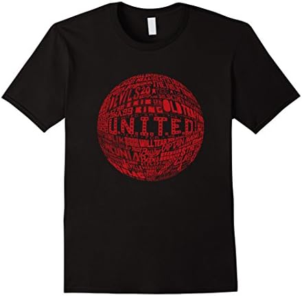Mens Manchester United - Red Typography Print t-shirt XL Black