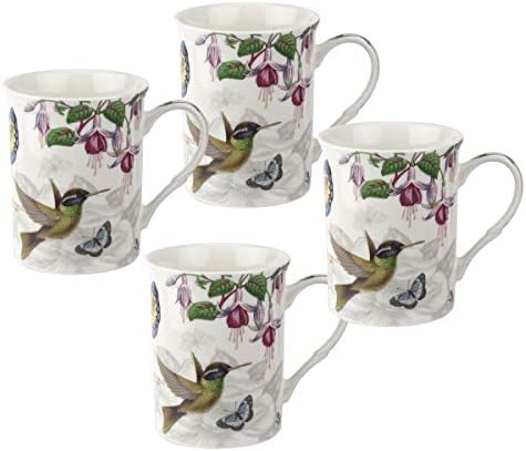 Portmeirion Set of 4 Mugs Botanic Garden Hummingbird
