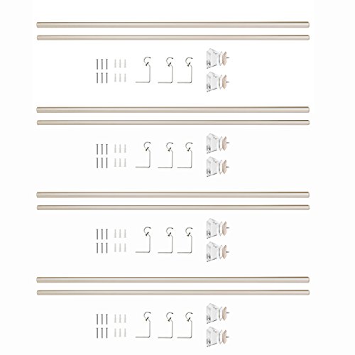 Value Pack of Sheffield Home, AMG, and Enchante Accessories, Diamond Curtain Rod, 22 to 42-Inch, 4 Pack, Satin Nickel - Thumbnail 5