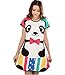 Summer Sexy Women Cartoon Cotton Night Skirt Pajamas Sleeping Dress (Pink)