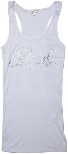 Crystal Bold Script Bride Tank Top (Large, White)