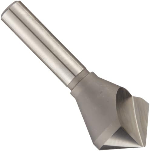 Magafor 425 Series Cobalt Steel Single-End Countersink, Uncoated (Bright) Finish, Single Flute, 100 Degrees, Round Shank, 0.472" Shank Dia., 1.181" Body Dia.