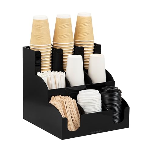 Mind Reader Cup and Condiment Station, Countertop Organizer, Coffee Bar, Kitchen, 12.25