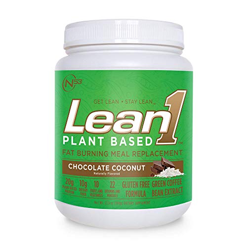 LEAN1 Nutrition 53 Meal Replacement Powder for Weight Loss, Fat Burner, Appetite Control, Plant Based Chocolate Coconut (32 Ounce)
