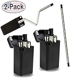 Stainless Steel Foldable Straws - 2 PACK Portable Collapsible Reusable Medical-Grade Food-Grade Silicone Tip Drinking Straw with Black Hard Case and Cleaning Squeegee