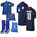 USA Soccer Team Christian Pulisic Carli Lloyd Alex Morgan Replica Kid Jersey Kit : Shirt, Short, Socks, Soccer Bag (C. Pulisic Blue, Size 24 (7-8 Yrs Old Approx.))
