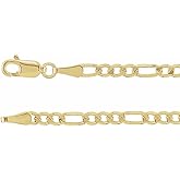 Sonia Jewels 14k Yellow Gold 3mm Solid Figaro Chain Necklace 7"