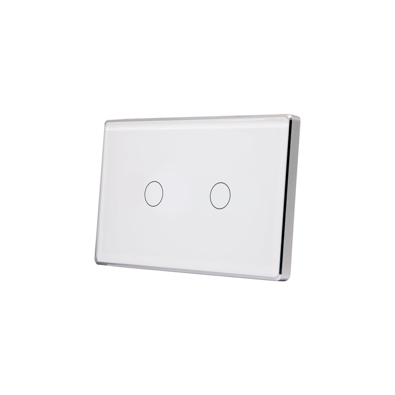 Photo 1 of LOUYSGEN Smart Light Switch 3 Way Need Neutral Wire,Aluminum Frame 2.5D Glass Panel,No Hub Required,2.4GHz WiFi Switch APP Control Timer Schedule Work with Tuya/Smart Life,Alexa,White 2 Gang