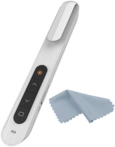 Lifeengine Wireless Presenter Pointer PowerPoint Clicker, RF 2.4GHz Mouse Volume Control Page Turning Pen for PPT, Website, Clip Presentation Pen Remote Control with USB Receiver for Speech (White)