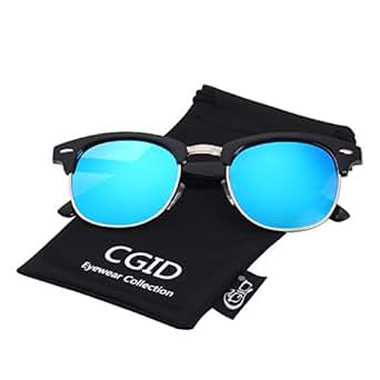 CGID Inspired Half Frame Horn Rimmed Polarized Sunglasses