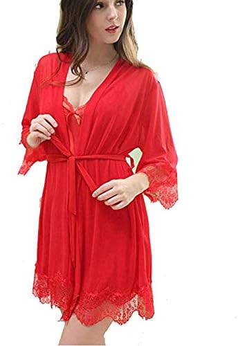 3pcs Womens Sexy Lingerie Dress Set Lace Babydoll Sleepwear Nightwear with G-String Belt
