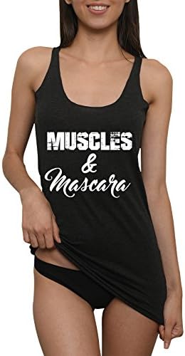 Emdem Apparel Muscles and Mascara Womens Workout Tank Top Black Sm