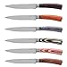 La Cote 6 Piece Steak Knives Set Japanese Stainless Steel Pakka Wood Handle In Bamboo Storage Box (6 PC Steak Knife Set - Multi)