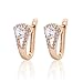 GULICX Cubic Zirconia Art Deco Round Pierced Huggie Earrings Hoop Clear Gold Plated Brass