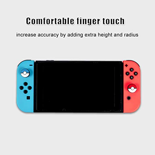 Funlab Joy Con Thumb Grip Set Joystick Cap Compatible with Nintendo Switch, Silicone Analog Stick Cap for Joy-Con Controller – Red+Blue,2 Pairs(4pcs)