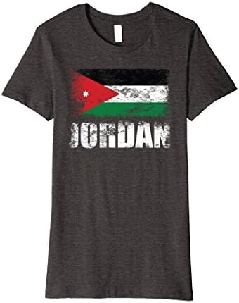 Womens Jordan Flag T-Shirt | Jordanian Flag Tee Medium Dark Heather