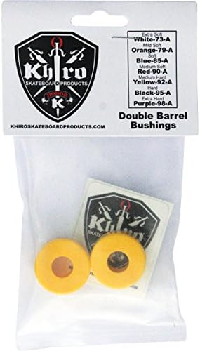 Khiro Double Barrel Medium Hard Yellow Skateboard Bushings - 92a
