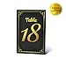 Gold Table Numbers 1-30 Plus 3 Useful Card Signs for Head Table, Guest Book Table, and Favors Table. Double-Sided, Easy to Read Lettering. Perfect for Any Occasion (Black and Gold)