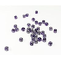 Purpletopia 36 Set Transparent Dice with White Dots