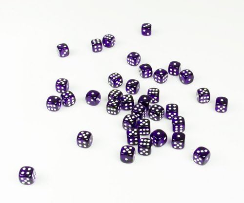 Purpletopia 36 Set Transparent Dice with White Dots