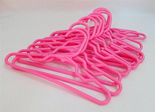 Doll Hangers Set of 12 Plastic Hangers Pink, Fits 18 Inch American Girl Dolls Clothes, Doll Accessories
