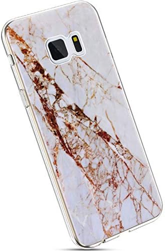 Ysimee Compatible with Cases Samsung Galaxy S7 Edge Slim Fit Soft TPU Flexible Silicone Cover Shell Skin Anti-Scratch Shock Absorption Crystal Clear Transparent Gel Back Case,Marble #2