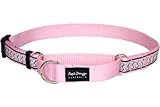 Red Dingo Reflective Martingale Dog Collar, Small, Pink