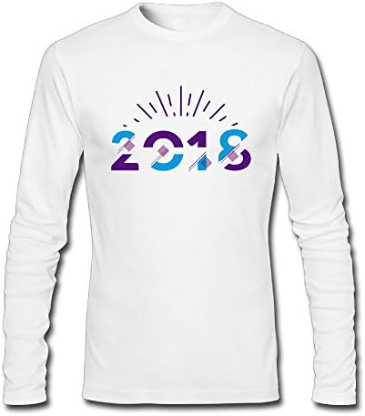 QYIQIYYL Design Glittering Cool 2018 Long Sleeve T-Shirt For Mens Cotton Solid White