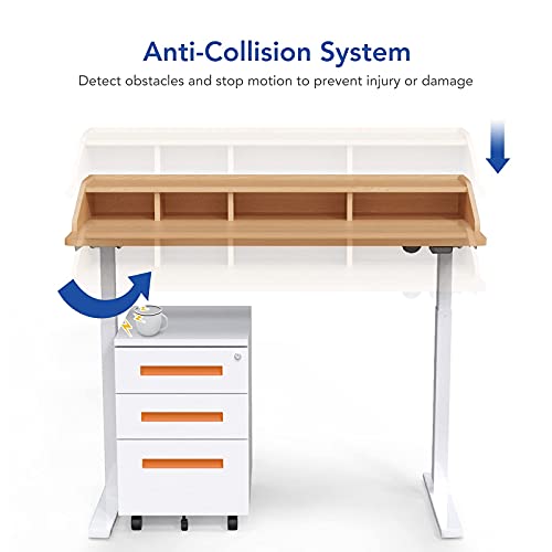 FLEXISPOT UD5 Comhar Electric Standing Desk with Hutch 2Tier 4 Hutches