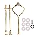 Stands,Samyoung 5 Sets of 3-Tier Crown Fruits Cakes stand holder Cake Plate Stand Centre Handle Fittings(Gold)