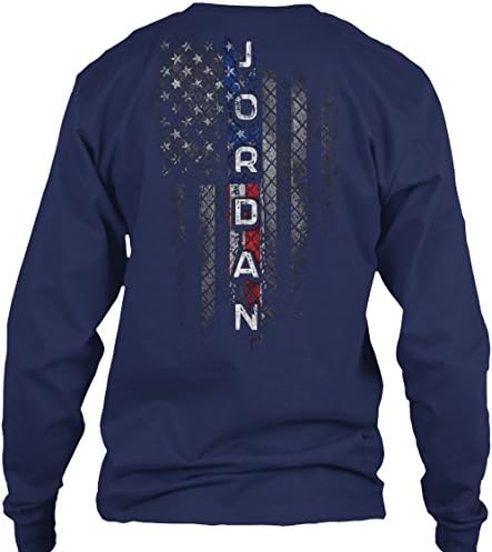 Jordan Family American Flag Long Sleeve Tshirt - Gildan 6.1oz Long Sleeve Tee
