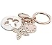 HI-BOOM Four Leaf Clover Rose Gold Plated Alloy Crystal Elements Keychain Key Ring