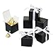 AWELL Black Gift Candy Box Bulk 2x2x2 inches with White Ribbon Party Favor Box,Pack of 50