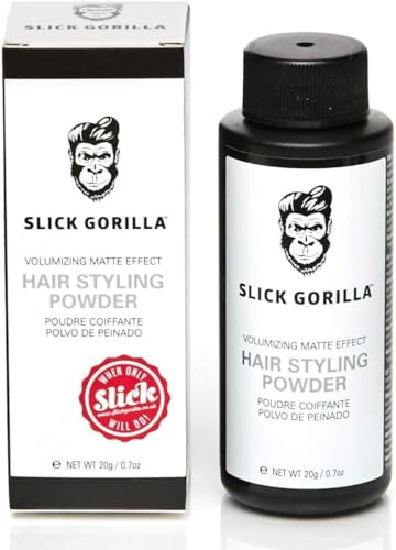 Slick Gorilla Hair Styling Powder for Men 0.70 oz (20ml) | Texture Powder | Matte Finish | 24 Hours All Day Hold | Adds Volume & Texture | Lightweight | Non-Sticky | No Shine | Texturizing Product
