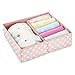 mDesign Fabric Drawer Organizer Bin Dividers for Baby Nursery Dresser, Closet, Organization - Bins Hold Clothes, Diapers, Cream, Toy, Blankets - 2 Pack, Pink/White Polka Dot