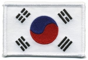 Korea Flag - Patch White Border (Iron-On), Size 3-1/2x2-1/4" - us flag, american flag patch, south korea flag patch uniform school logo jacket - Sold by Uniform World