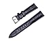 Women's Black Replacement Watch Band with Crocodile Embossed Genuine Leather 12mm
