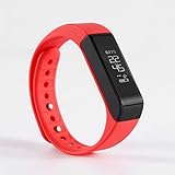 Activity Tracker LESHP I5 Plus Fitness Wristbands Tracker Waterproof Smart Bracelet Bluetooth 4.0 Wireless Activity Wristband for iPhone Android Phone (Red)