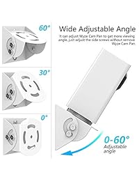Soporte para montaje en pared Wyze Cam Pan, Boomba Aleación de aluminio ajustable para montaje en interiores y exteriores de seguridad para Wyze Cam Pan