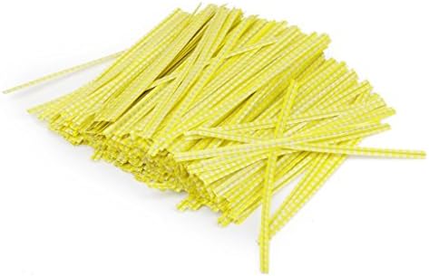 meyfdsyf Yellow Gift Wrapping Twist Ties for Decorating Bags (Approx. 500pcs)