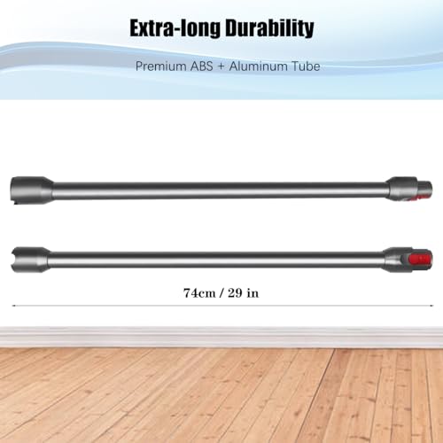 Cleptorize Telescopic Hose for Dyson V12 Detect Slim Vacuum Cleaner, Hard Extension Hose with Quick Coupling Replacement, 74cm (Grey)